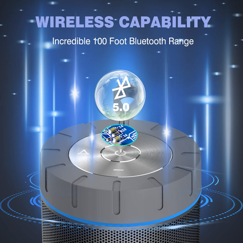 [Australia - AusPower] - COMISO Waterproof Bluetooth Speakers Outdoor Wireless Portable Speaker with 20 Hours Playtime Superior Sound for Camping, Beach, Sports, Pool Party, Shower (Dark Grey) Dark Grey 
