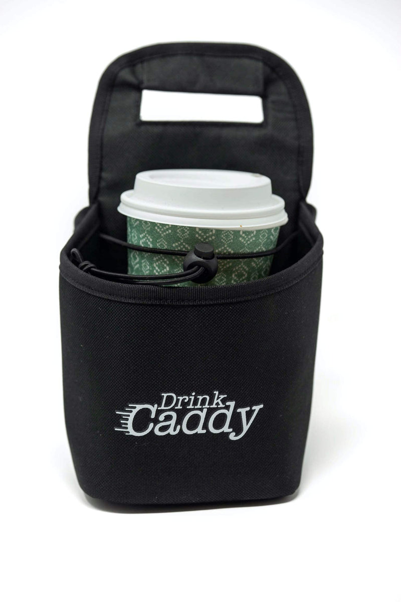 [Australia - AusPower] - Drink Caddy Portable Drink Carrier and Reusable Coffee Cup Holder - 2 Cup Collapsible Tote Bag with Organizer Pockets Safely Secures Hot and Cold Beverages - Perfect for Food Delivery and Take Out 