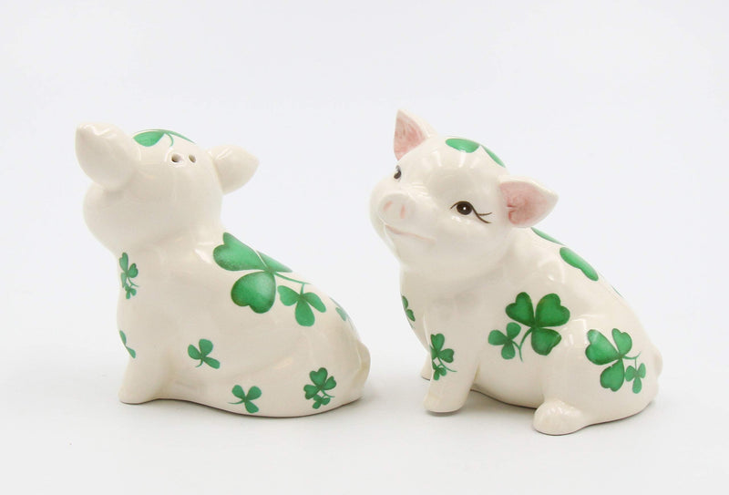 [Australia - AusPower] - Cosmos Gifts 20789 Shamrock Pigs Salt and Pepper Shaker, 3-1/2 inches high, Green 
