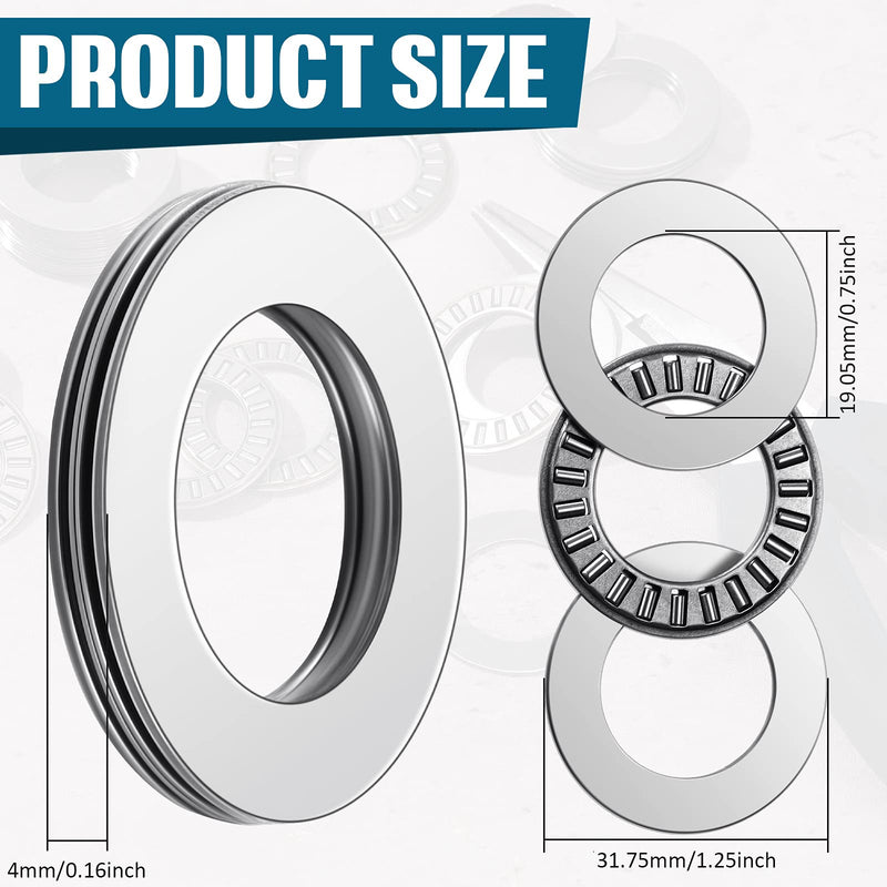 [Australia - AusPower] - 10 Sets Thrust Needle Roller Bearings with Washers 0.75 Inch Bore 1.25 Inch OD Industrial Bearing with Nice Load Carrying Capacity and Stiffness NTA1220 2TRA Thrust Needle Roller Bearing 