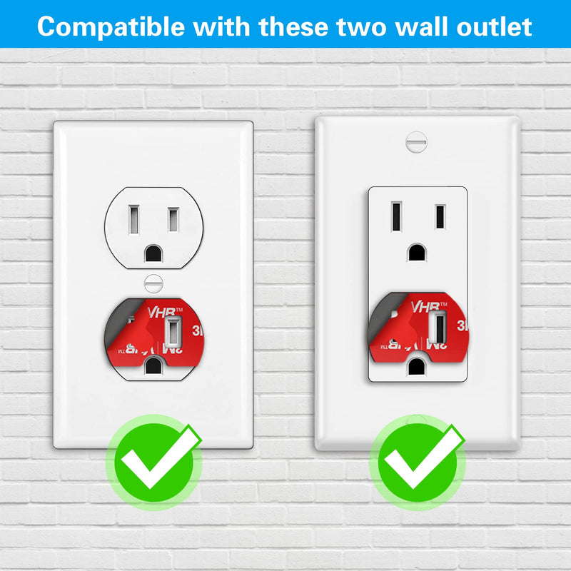 [Australia - AusPower] - Sticky Adhesive for Power Outlet / Wall Socket, 6Pcs Double Sided Sticker Compatible with Dot 4th Gen Wall Mount Wifi Home-Pod Mini Stand, 3M High-Bond Tape for Power Plug, Extender, Adapter, Splitter 