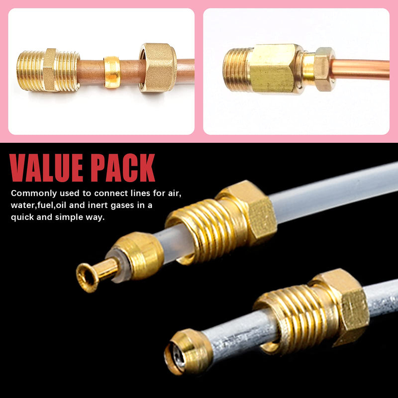 [Australia - AusPower] - Hilitchi 8Sizes Tube OD 4mm-16mm Brass Compression Sleeves Ferrules Compression Fitting Kit (Metric, 220Pcs) Metric 220 Assortment kit 