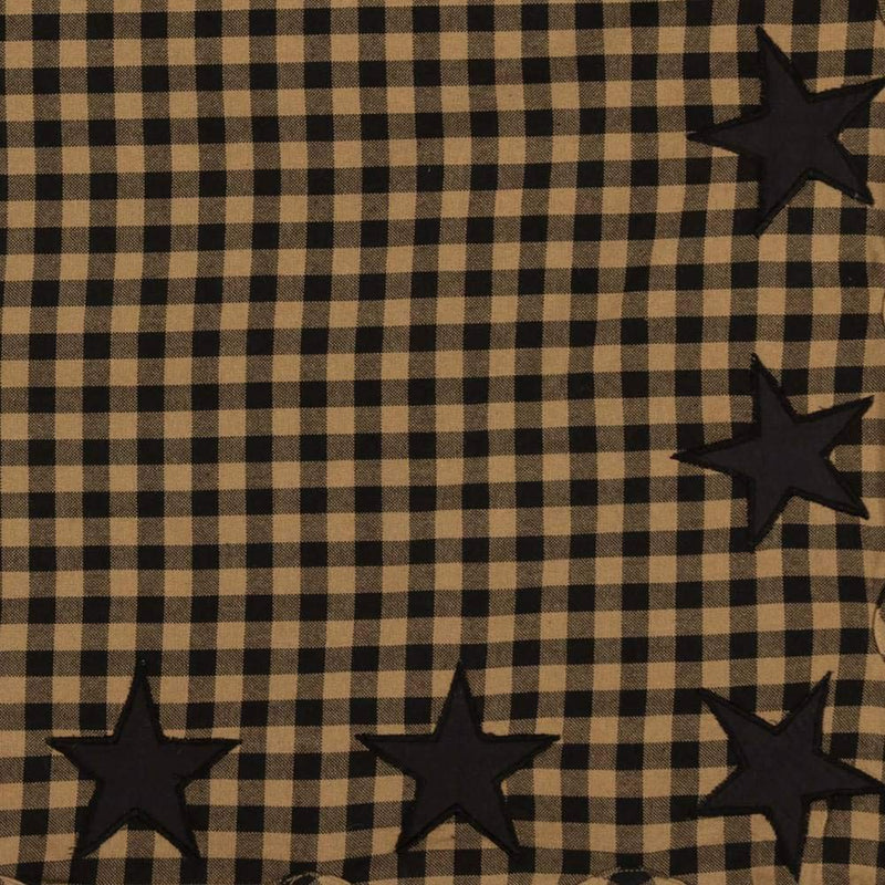 [Australia - AusPower] - VHC Brands Black Star Runner Woven 13x48 Country Rustic Kitchen Tabletop Design, Raven Black and Tan 13x48 Runner 