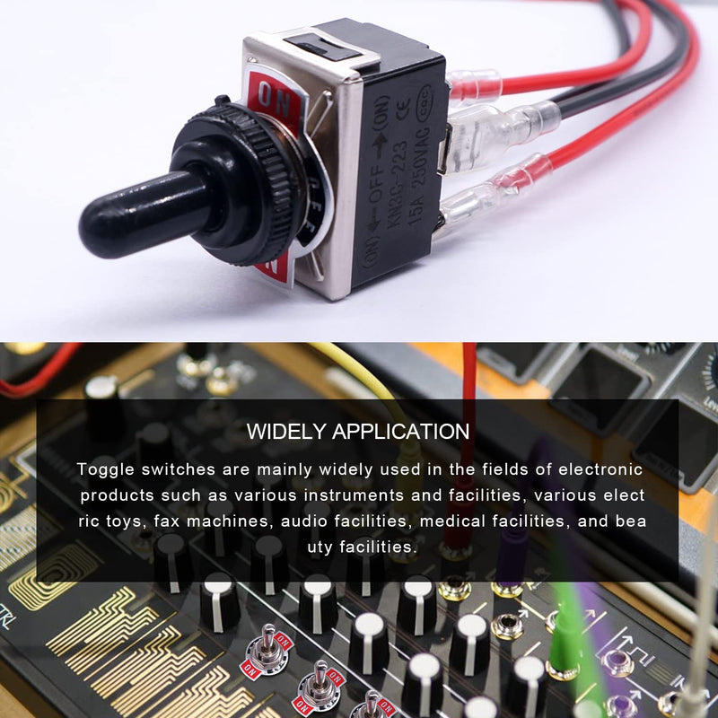 [Australia - AusPower] - mankk Reverse Polarity Momentary Toggle Switch 12V DC 20A DPDT (On)-Off-(On) 4 Pin Motor Control Rv Jack Waterproof Switch with Waterproof Cap and Jumper Wires KN3C-223-MX 