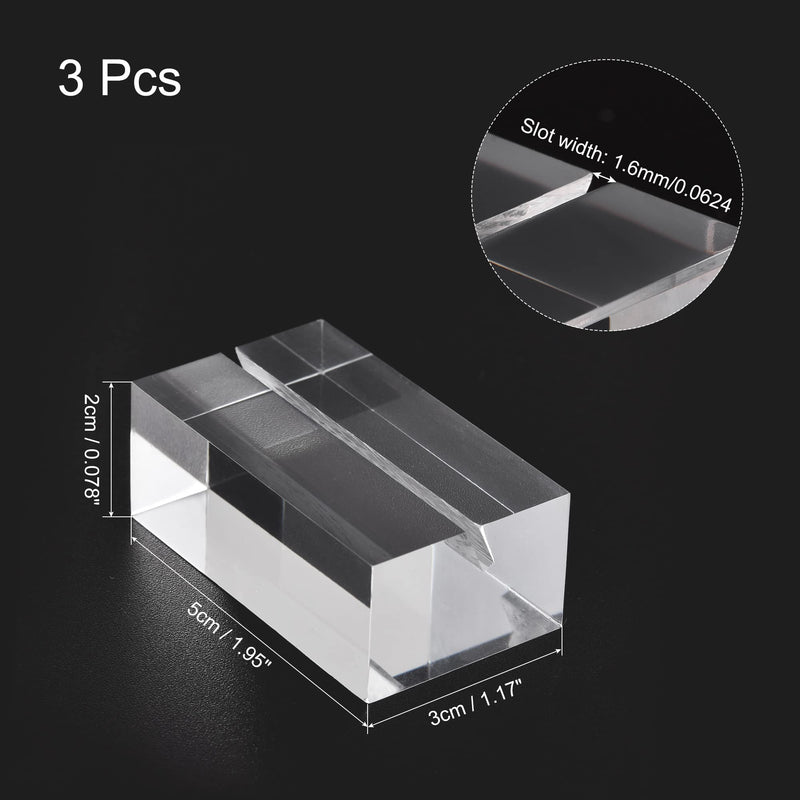 [Australia - AusPower] - MECCANIXITY Clear Acrylic Stand, Cards Sign Holders Table Numbers Display Stands for Exhibition and Wedding, 1.95x1.17inch (LxW), 2cm Thickness (Pack of 3pcs) 