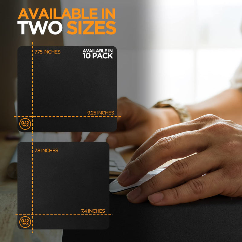 [Australia - AusPower] - Quality Selection Mouse Pad Superb for Computer & Laptop, Non-Slip Rubber Base Mousepad, Mouse Pads for Home, Office & Gaming 7.75 x 9.25 in, Black 1 Pack 