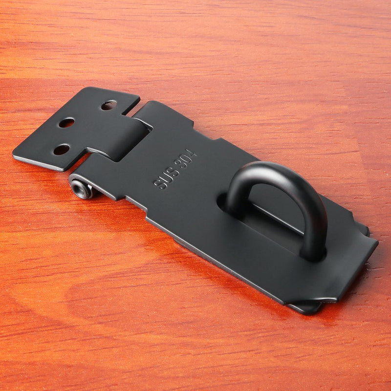 [Australia - AusPower] - Alise MS9B-3C Padlock Hasp Door Clasp Gate Lock Latch,SUS 304 Stainless Steel Matte Black Finish 3 Inch 