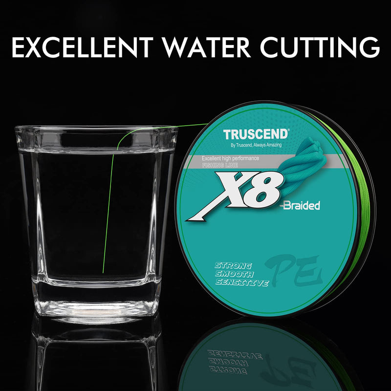 [Australia - AusPower] - TRUSCEND X8 Pro Grade Tournament Braided Fishing Line, Ultra Thin & More Power, Sensitive, Precise Cast, Softer & Smoother, Abrasion Resistant, No Stretch, Zero Memory, by Top World OEM Manufactory Grass Green 10lb/0.12mm/328yds 