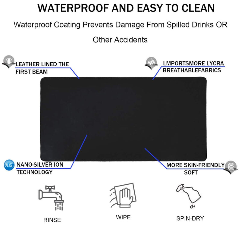 [Australia - AusPower] - Large Mouse Pad, Gaming Mouse Pad, TEDNETGO Waterproof XL Extended Extra Large Mouse Pad with Stitched Edge, Non-Slip Large Ergonomic Mouse Pad Desk Mat for Computer Laptop, 31.5"x15.7" x 0.12", Black 