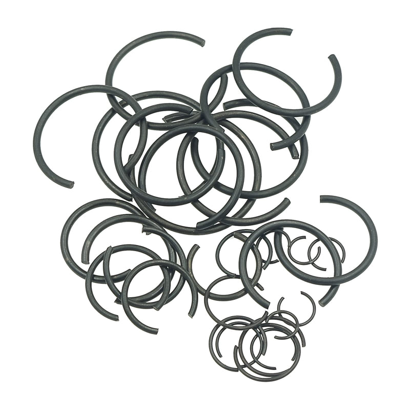 [Australia - AusPower] - MCMASKE 300PCS Metric 7mm to 30mm Round Wire C-Clips Internal Snap Rings Assortment Kit;Round Wire Snap Rings for Hole(Black-Finish Steel) 