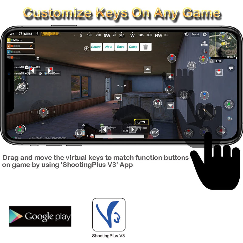 [Australia - AusPower] - Android Gamepad Controller, Megadream Wireless Key Mapping Gamepad Joystick Perfect for Call of Duty & Apex Legends & More, Compatible for Samsung Galaxy HTC LG Other Phone, Not for iOS Black+Red 