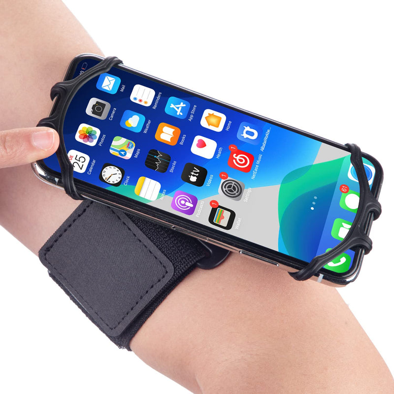 [Australia - AusPower] - LAZY TIGER Armband Wristband for Running, 2 in 1 Phone Holder, 360°Rotation & Detachable, Fits All 4.5-7 Inch, iPhone 13/Pro, Run Tie L009 Black 