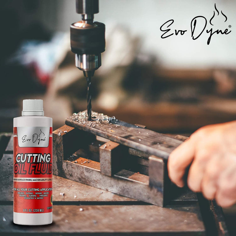 [Australia - AusPower] - Cutting Oil, Cutting Fluid 8-OZ, Made in The USA | Cutting Oil for Drilling, Tapping, Milling | Professional Grade Fluid Oil - Machine Cutting Fluid, Safe on Metal & Glass by Evo Dyne 1-Pack 