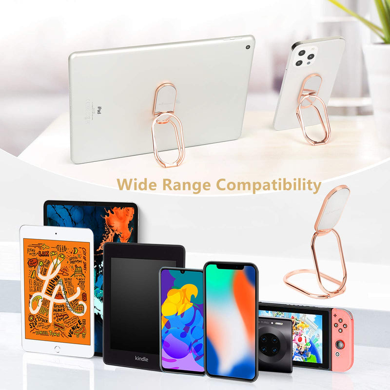 [Australia - AusPower] - MINDSKY Phone Ring Holder Finger Kickstand Retractable 360°Rotation Ultra-Thin Cell Phone Back Grip Foldable Cellphone Stand for iPhone iPad Smartphones Tablets ( with Universal Magnetic Car Mount) Rose Gold 