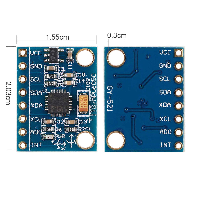 [Australia - AusPower] - WayinTop 3pcs GY-521 MPU-6050 3 Axis Gyroscope and 3 Axis Accelerometer 6DOF Sensor Module 16 Bit AD Converter Data Output IIC I2C for Arduino 