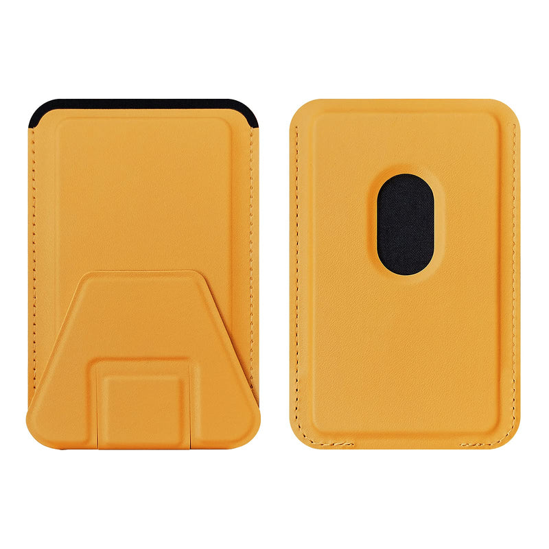 [Australia - AusPower] - Vesmatity Fold Leather Magnetic Stand&Wallet, Magsafe Wallet Card Holder for Back of Phone Grip【Removable&Wireless Charging Compatible】 iPhone Card Holder Compatible with iPhone 12 Pro Max (Orange) Orange 