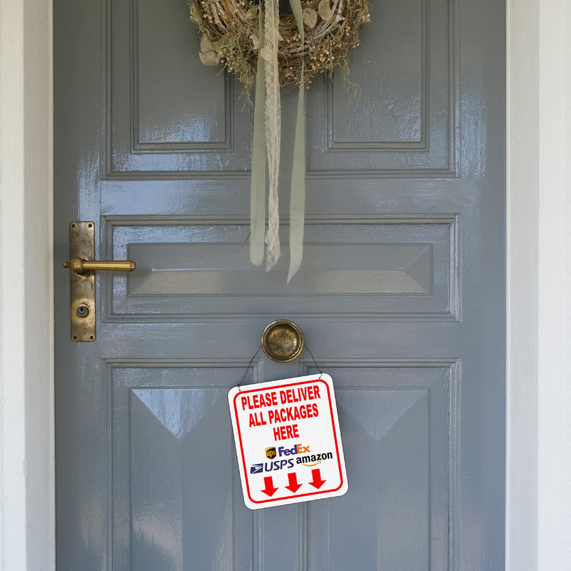 [Australia - AusPower] - Please Deliver All Packages Here Arrows Delivery Sign for Delivery Driver - Delivery Instructions for My Packages from Amazon, FedEx, USPS, UPS, Indoor Outdoor Signs for Home, Office, Work, 8.5"x10" 8.5"x10" 