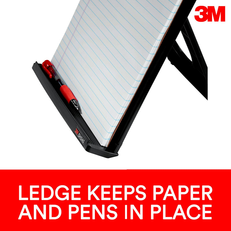 [Australia - AusPower] - 3M Desktop Document Holder Copy Holder, Adjustable Clip Holds Portrait and Landscape Documents for Easy Viewing, Bottom Ledge Has Lip to Keep up to 150 Sheets Securely in Place, Black (DH340MB) 