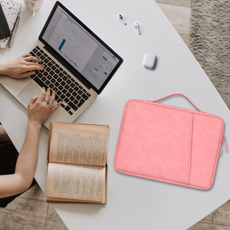 [Australia - AusPower] - Feacan Laptop Sleeve Case for 15 inch New MacBook Air M2 A2941 2023, 15 inch MacBook Pro A1990 A1707, Dell XPS 15 Plus 2022-2020 Computer Bag with Accessory Pocket, Shockproof, Water-Resistant, Pink 15 inch for New MacBook Air 