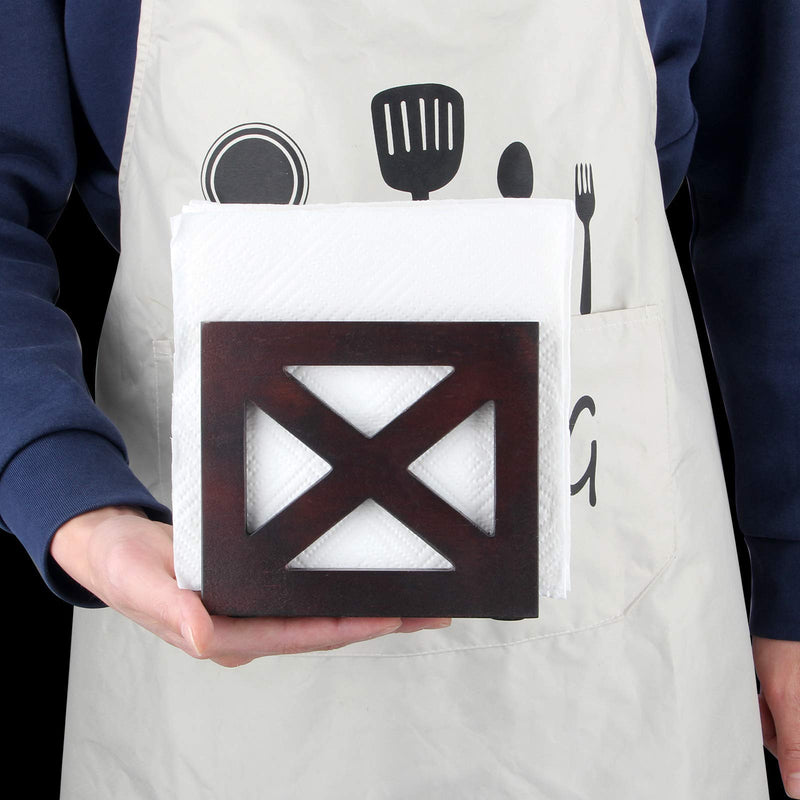 [Australia - AusPower] - Farmhouse Napkin Holder Rustic Wooden Napkin Holder Fancy Kitchen Napkin Holder Wood Dinner Table Napkin Holder Party Thanksgiving Napkin Holder X style 