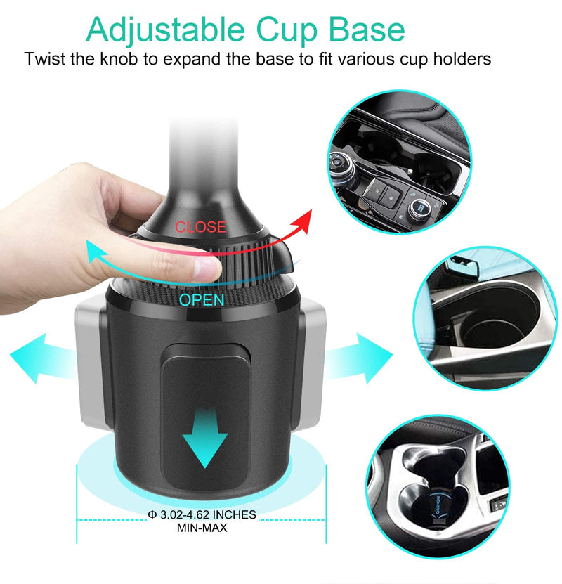 [Australia - AusPower] - Car Cup Holder Phone Mount Magnetic, Universal Cup Holder Fit Phone Car Truck Mount Cup Holder Compatible with iPhone Samsung Galaxy LG and More, Extra Strong with 6 Magnets 10.57-Inches Arm 