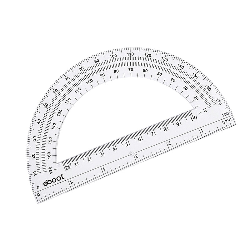 [Australia - AusPower] - 24 Pack Plastic Protractors Math Protractor 180 Degrees 6 Inch, Clear 