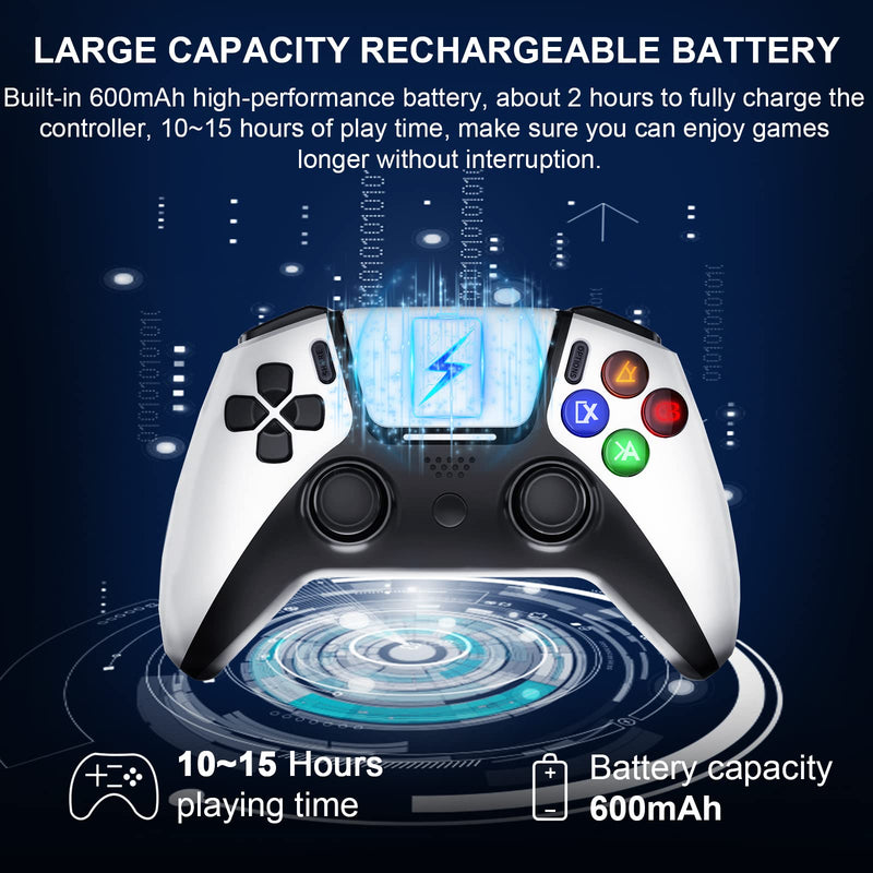 [Australia - AusPower] - Gamepad Controller for iPhone, iPad, MacBook, PC, PS4, PS3, MFi Gaming Joystick for Call of Duty, Genshin Impact, Apex Legends, Diablo Immortal, Steam, Cloud Gaming, Direct Play -for iOS 13+ & Win7-11 White 