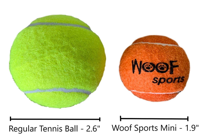 [Australia - AusPower] - small TENNIS BALLS for Dogs by WOOF SPORTS (1.9") - 12 Orange Durable and Easy to Find Mini Tennis Balls for Small Dogs and Puppies. Includes Carrying Bag. 