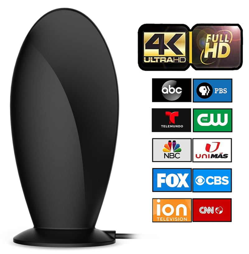 [Australia - AusPower] - Antier Amplified Indoor Digital TV Antenna – Best Powerful Amplifier, Signal Booster & Has up to 400+ Miles Range, Support 8K 4K Full HD Smart and Older Tvs with 16ft Coaxial Cable [2023 Release] 