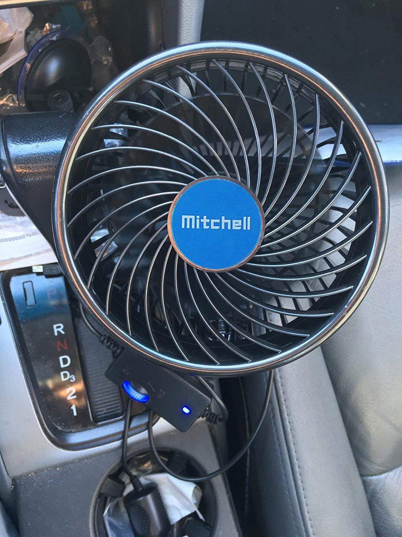 [Australia - AusPower] - Alagoo 12V 6''Car Cooling Fan Automobile Vehicle Clip Fan Powerful Quiet Ventilation Electric Car Fans with Adjustable Clip & Cigarette Lighter Plug for Car/Vehicle 