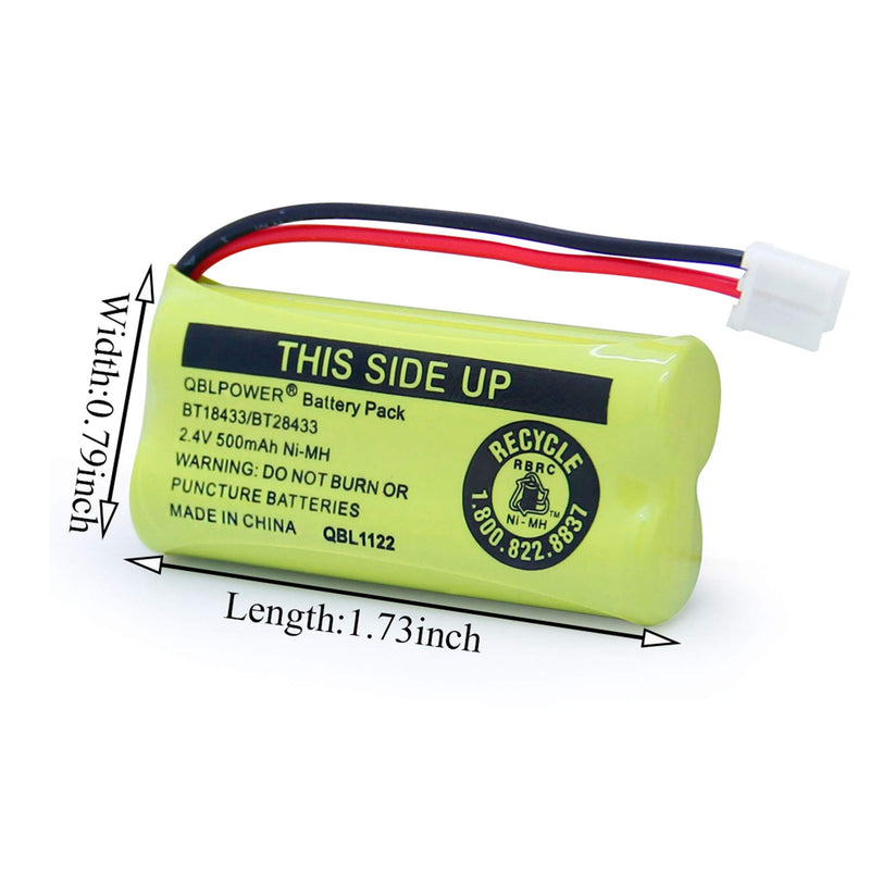 [Australia - AusPower] - QBLPOWER BT18433 BT28433 BT-8300 BATT-6010 Rechargeable Battery BT184342 BT284342 BT1011 BT1018 BT1022 BT1031 89-1326-00-00/89-1330-01-00/CPH-515D 2.4V(Pack of 4) 4 Pack BT18433 Batteries 