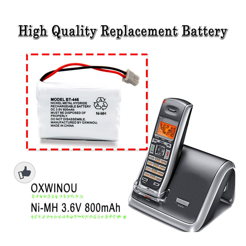 [Australia - AusPower] - BT446 BT-446 BBTY0503001 BT-1004 BT-1005 GE-TL26402 BT-504 CPH-488B Handset Phone OXWINOU 3.6V 800mAh Rechargeable Battery Compatible with Uniden Cordless Phone(4 Pack) 4 PACK 446 BATTERY 