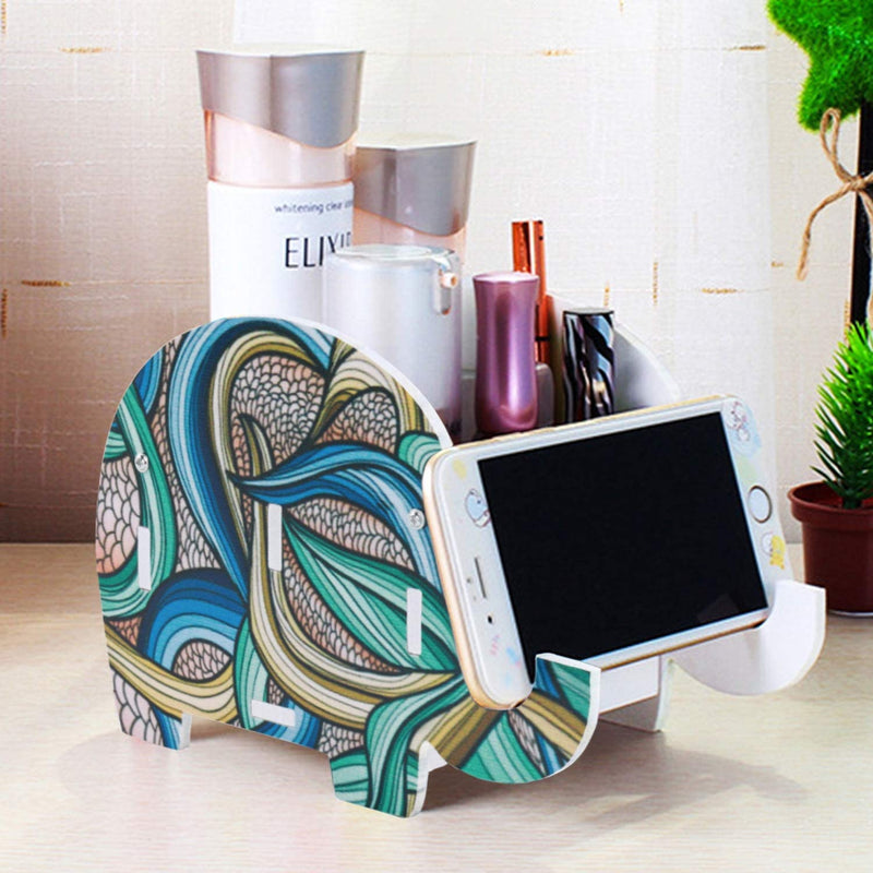 [Australia - AusPower] - Mokani Desk Supplies Organizer, Creative Elephant Pencil Holder Multifunctional Office Accessories Desk Decoration with Cell Phone Stand Tablet Desk Bracket for Smartphone and More, 