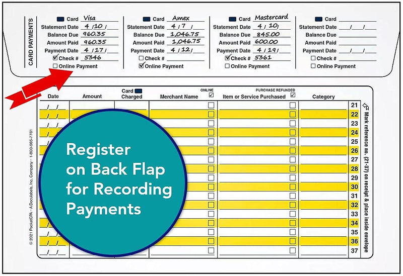 [Australia - AusPower] - Credit Card Spending Envelopes. Large Envelopes with Ledger to Record & Track Purchases. Stores Receipts. Matches Receipts & Purchases to Charges on Monthly Statements. Budget Organizer. 12/Pack. 
