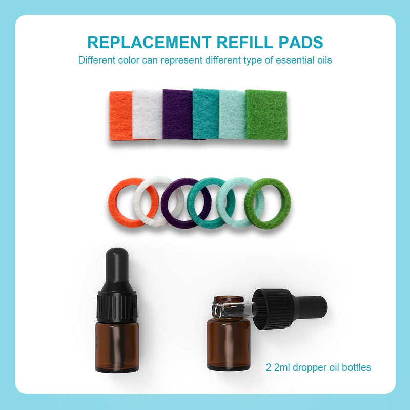 [Australia - AusPower] - CPAP Aromatherapy Adapter - CPAP Essential Oil Infusion Adapter With 12 Refill Pads-2 2ml Amber Dropper Oil Bottles - Universal Fit 