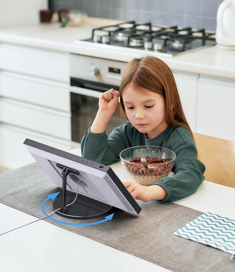 [Australia - AusPower] - Almoz Swivel and Tilt Stand for Echo Show 15, Aluminum Stand for Show 15.6" Smart Display and Up to 18" iPad/Tablets, with 360 Degree Rotating Base, Viewing Angle Adjustable, No Need Mounting (Black) black 