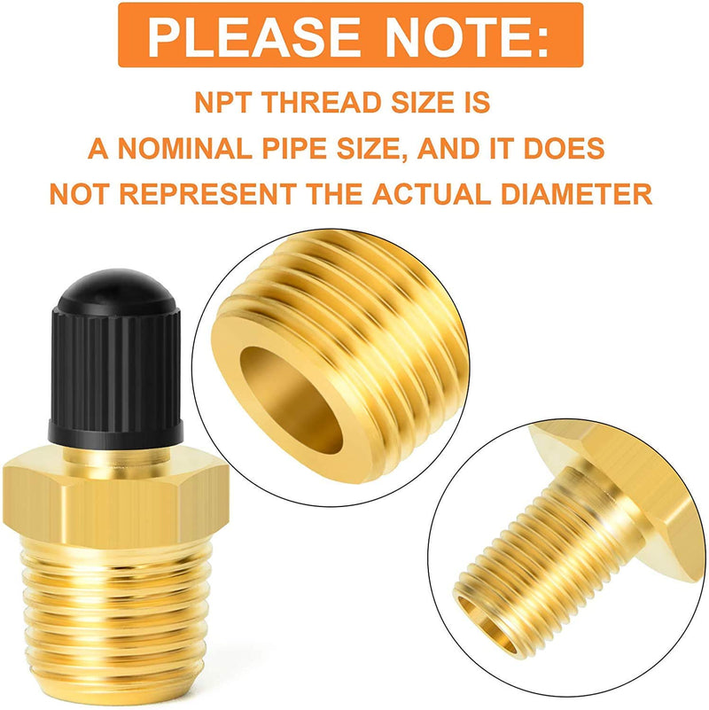 [Australia - AusPower] - GASHER 10PCS 1/4" Brass Pipe Fitting Kit, 0-60PSI Pressure Gauge, Brass Nipple & Coupling, Brass T Fitting & Ball Valve with Hex Bushing 1/4" - 1/8" & 3/8" - 1/4" 