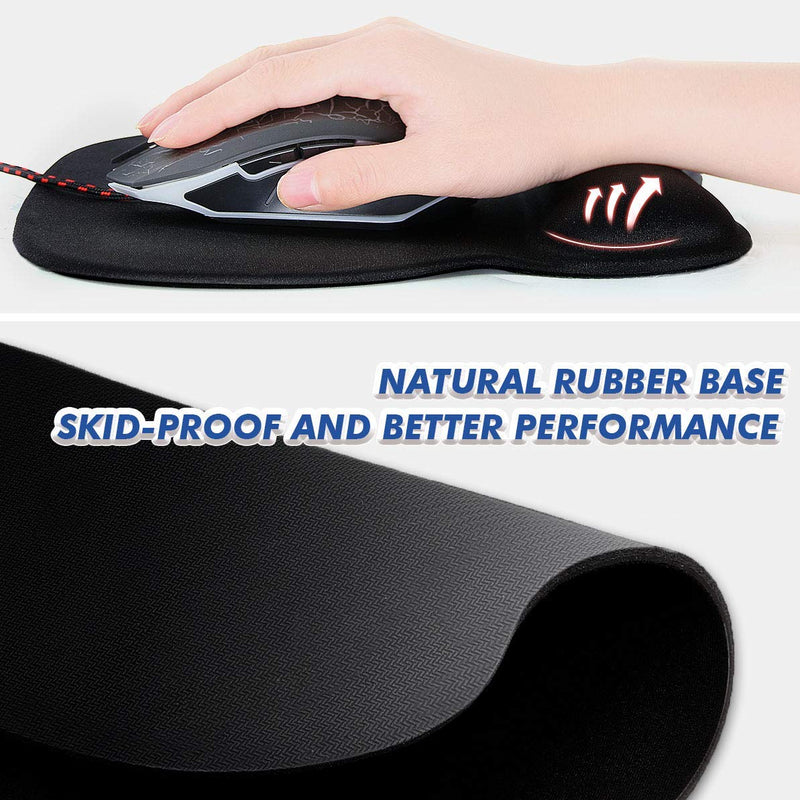 [Australia - AusPower] - Ergonomic Mouse Pad with Wrist Support, Premium Memory Foam Keyboard Wrist Support Bar and Mouse Wrist Rest Pads Set- for Comfortable Typing &Wrist Pain Relief Mouse Pad with Wrist Support Bar 1 