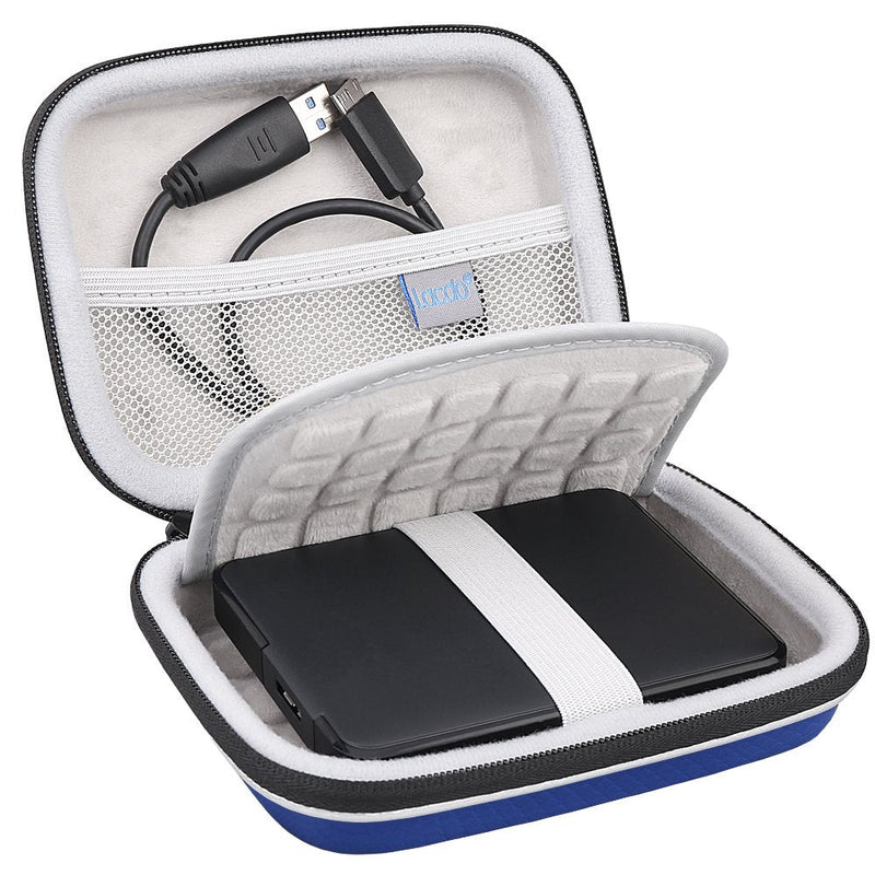 [Australia - AusPower] - Lacdo Hard Drive Carrying Case for Western Digital WD My Passport Ultra WD Elements SE WD P10 Game Drive Portable External Hard Drive 1TB 2TB 3TB 4TB 5TB USB 3.0 2.5 inch HDD Travel Storage Bag, Blue 