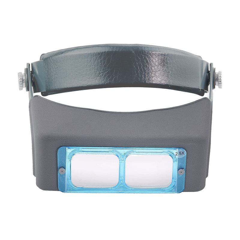 [Australia - AusPower] - Headband Magnifier Double Lens Head-Mounted Reading Magnifier Loupe Jewelry Visor Opitcal Glass Binocular Magnifier with Lens Magnification-1.5X 2X 2.5X 3.5X 1.5x-3.5x Optical Glass 