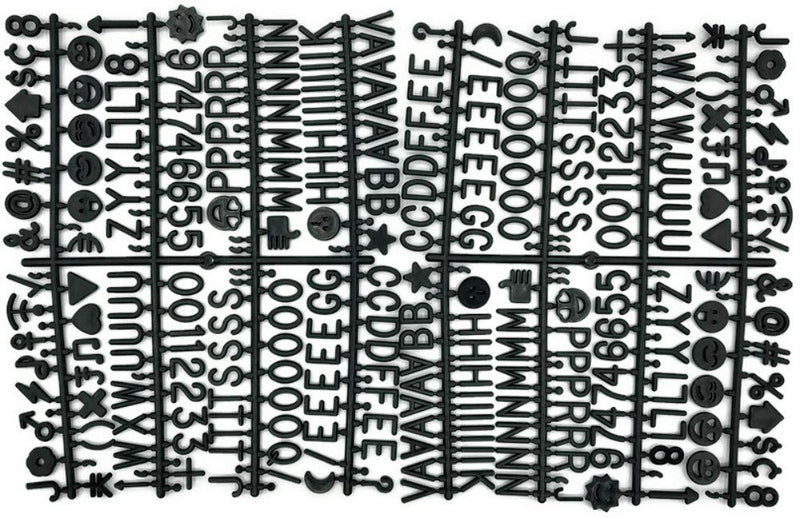 [Australia - AusPower] - Black Letter Set for Changeable Felt Letter Boards, 340 1 Inch Characters (Includes Letters, Symbols/Emojis, Numbers, Punctuation) & Burlap Storage Bag (Black) Black 