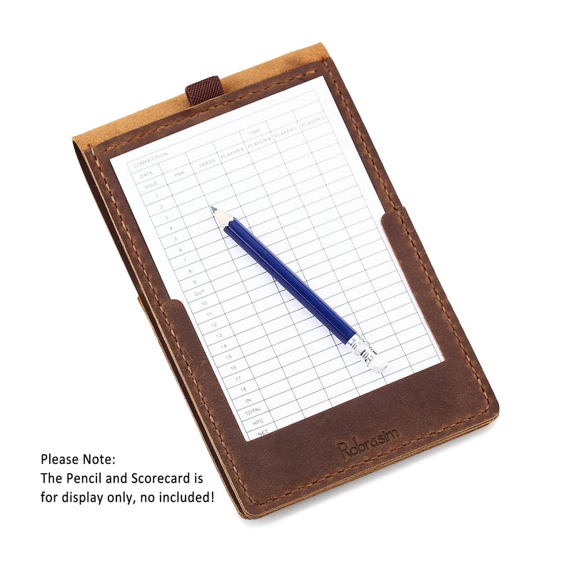 Robrasim Handmade Leather Yardage Book Cover, Leather Golf Scorecard