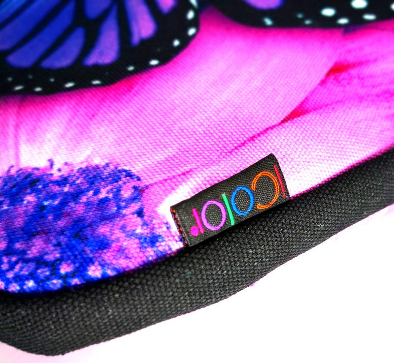 [Australia - AusPower] - ICOLOR 14.5-15.6 Inch Canvas Laptop Sleeve Bag Messenger Shoulder Case -Purple Butterfly Csh15-02 