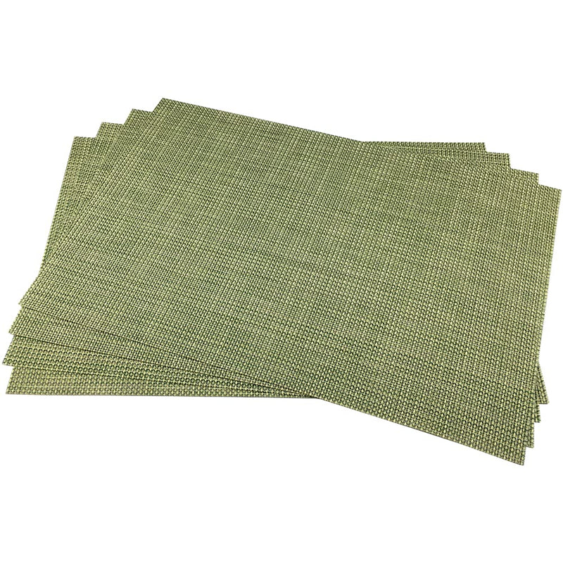 [Australia - AusPower] - WAZAIGUR Placemats Easy to Clean Crisscross Woven Vinyl Place Mats Indoor Dining Durable Non-Slip Heat Resistant Table Mats for Kitchen Table Set of 4,Green and Yellow Green and Yellow 