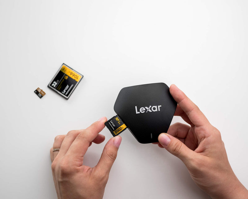 [Australia - AusPower] - Lexar Professional Multi-Card 3-in-1 USB 3.1 Reader, Supports SD, microSD and CF Cards (LRW500URBNA) 