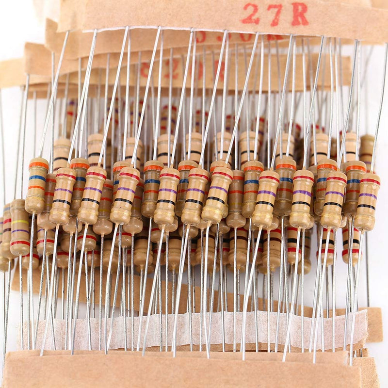 [Australia - AusPower] - Resistor Kit, 1/2 Watt Resistors Kit, Resistors Assortment kit, 1000pcs 100 Values Carbon Film Resistor Assortment Kit 1-10M ohm 