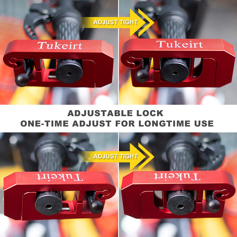 [Australia - AusPower] - Tukeirt Motorcycle Lock - Adjustable Anti Theft for Motorcycles Mopeds Motorbikes Scooters ATVs Dirt Bike Street Bike Braking the Front Wheel Use on Grip Brake Handlebar(red) Red 
