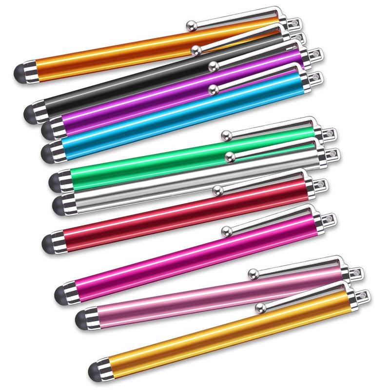 [Australia - AusPower] - CABAX Assorted Colors Stylus Pen Universal Touch Screen Capacitive Stylus for Kindle Touch Screen, for Apple iPad iPhone Xs Max, XS, X, for All Cell Phone,All Tablets (5 Pack) 