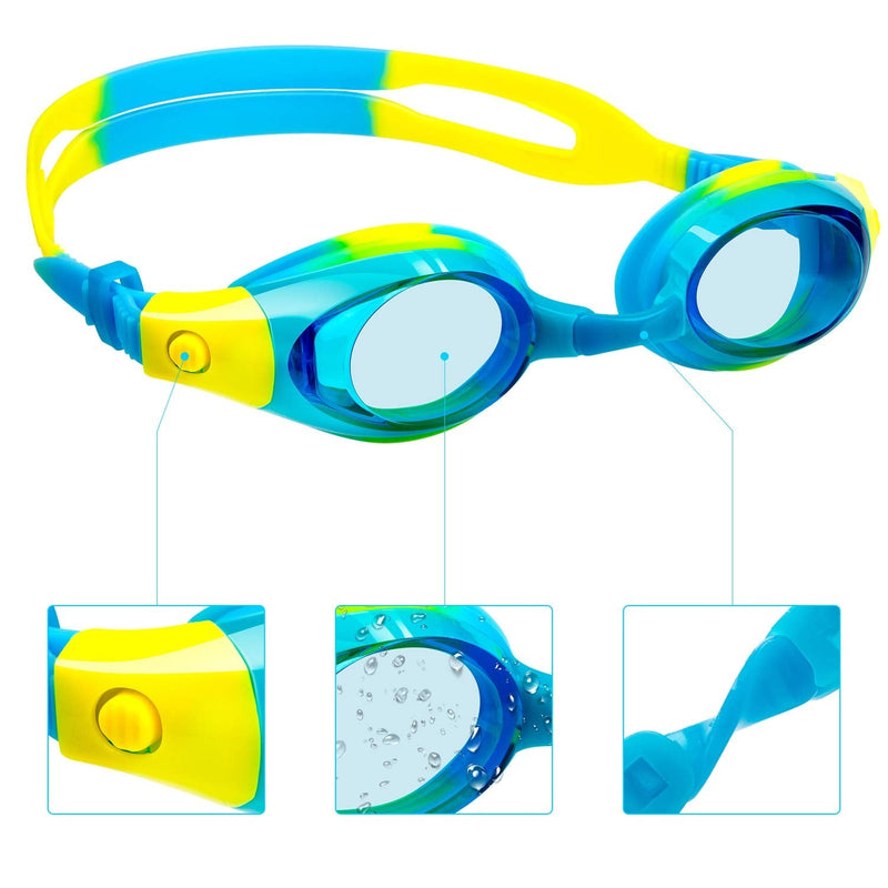 [Australia - AusPower] - VETOKY Kids Swim Goggles, Pack of 2 Anti Fog Swimming Goggles UV Protection Clear No Leaking for Child and Youth Ages 3-12 Blue+black 