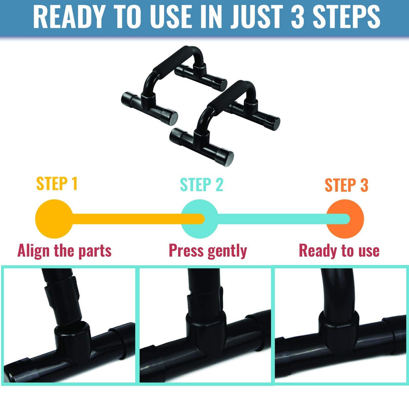 [Australia - AusPower] - Push Up Bars - Home Workout Equipment Pushup Handle With Cushioned Foam Grip and Non-Slip Sturdy Structure - The Push Up Handles for Floor are Great for Strength Workouts - Push Up Bars for Men Women 